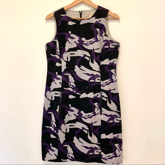Michael Kors Camo Sheath Sleeveless Dress - Picture 1 of 11